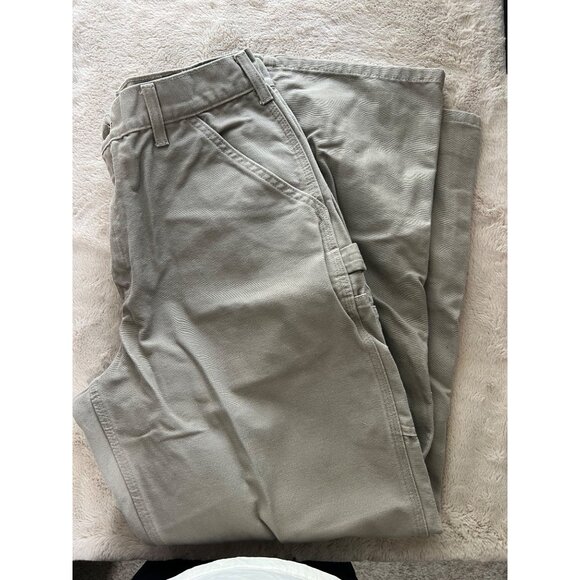 Carhartt Mens Dungaree Fit Work Pants 33x32 B11DES Tan 100% Cotton Durable Const - Picture 8 of 9